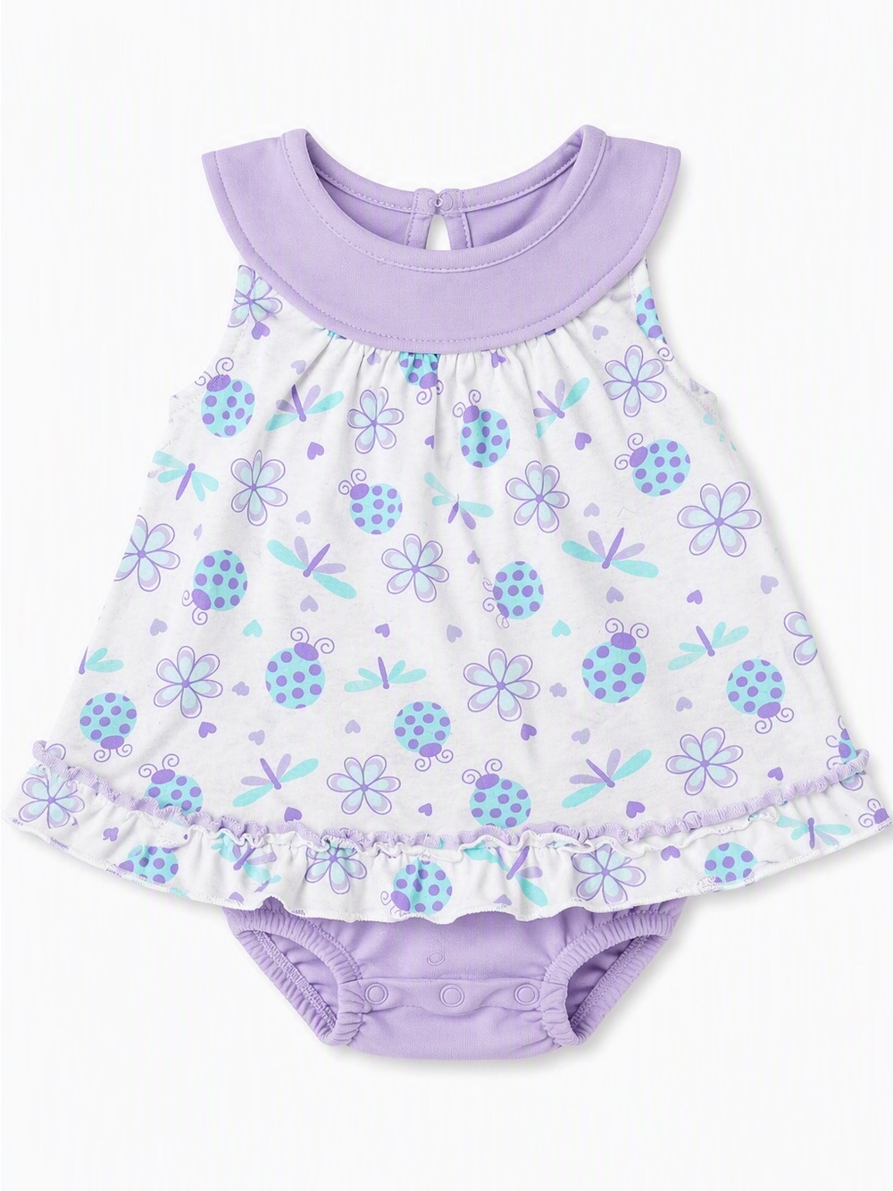 ⭒ NB Koalababy Pastel Dress Purple White Floral Ruffle Mesh Diaper Cover Bugs ⭒